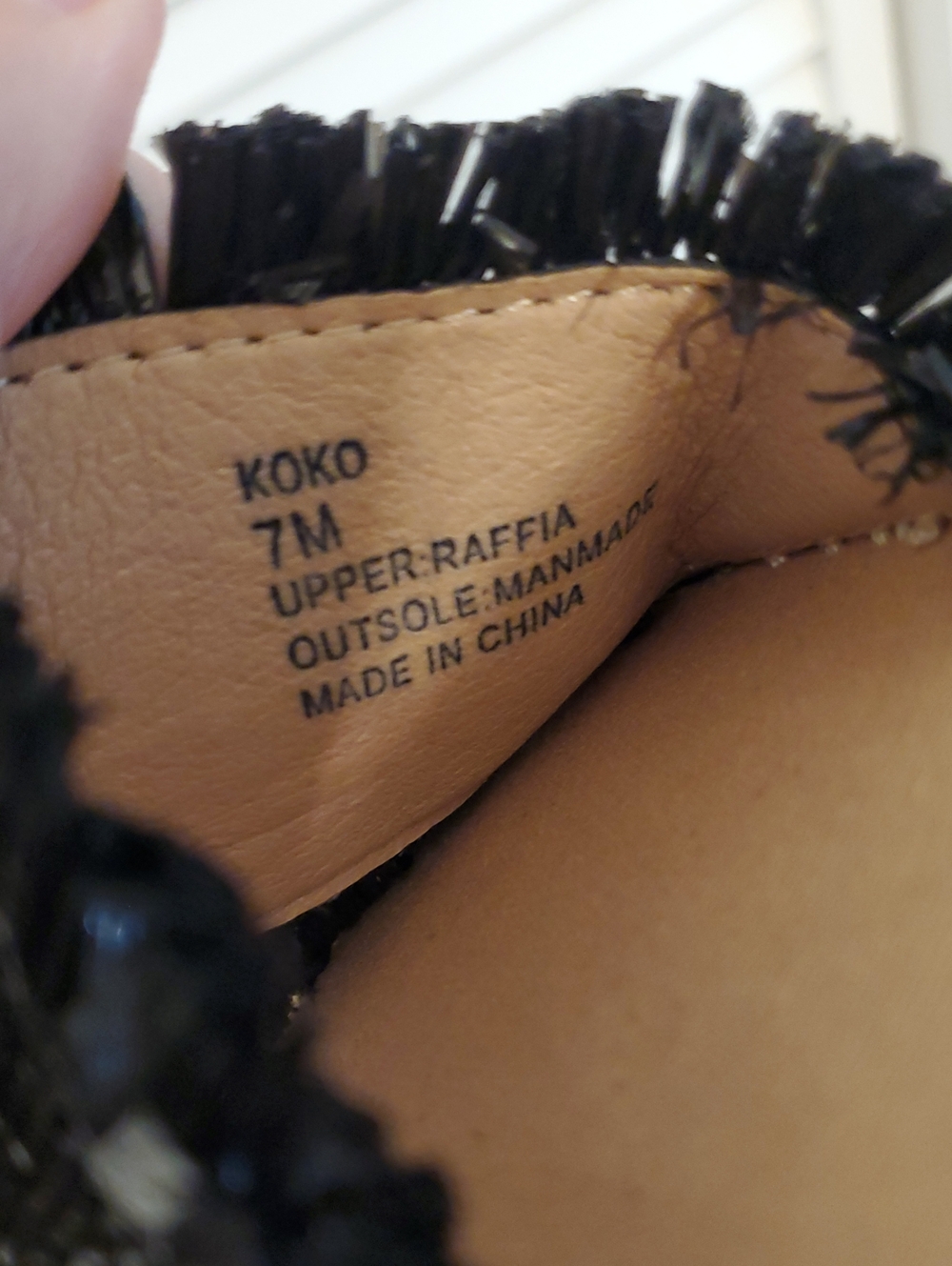 Beach by Matisse "KOKO" Raffia Sandals Slides Black/Tan Neutral, Size 7 Medium - Picture 9 of 10